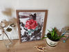 5 Watercolor workl painting in a frame - flower Red Rose  8.2 - 11.6 in ( 21-29,7cm )..jpg