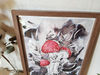 2 Watercolor workl painting in a frame -fly agaric mushroom  8.2 - 11.6 in ( 21-29,7cm )..jpg