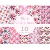 Bundle of Pink Watercolor Christmas Papers, Xmas Seamless Patterns, Pink Christmas Paper Ornaments, Girly Digital Papers, Winter Festive Printable Paper, Pastel