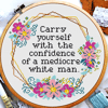 Quote cross stitch pattern, Carry yourself with the confidence of a mediocre white man, Subversive feminist cross stitch, Digital PDF.jpg