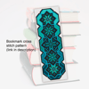 cross stitch bookmark pattern green blue colored