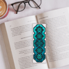 cross stitch bookmark pattern blue green colored