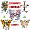 She Is Strong Colorful Wings PNG Print File for Sublimation Or Print, DTG, Christian Sublimation, Bible Sublimation, Bible Quotes - 1.jpg