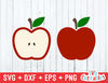 Apple svg - Apple Cut File- Apple Half - Teacher svg - svg - dxf - eps - png - Silhouette - Cricut - Digital File - 1.jpg