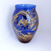 Cobalt blue hand painted vase. living collectibles  (10).jpg