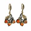 Baltic Amber Acorns Earrings Autumn Oak Leaves Jewelry Antique Gold dangle Hook Earrings Amber jewelry gift for women.jpg