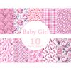 Bundle of pink watercolor Baby Girl Papers, Baby Shower seamless patterns, Newborn patterns, Childrens digital papers, first birthday printable paper, Nursery d