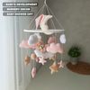 Baby Mobile with Teddy Bear, Pink Beige Nursery Mobile, Crib mobile, Girl Nursery Decor, Baby Shower Gift.png