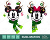Holiday Antlers Mickey Minnie Mouse Ears Christmas Ornaments  SVG Clipart Images Digital Download SUBLIMATION PRINT File Png Dxf Jpg - 1.jpg
