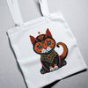 cat cross stitch pattern tote bag