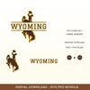 University of Wyoming SVG PNG Wyoming cowboy svg, Varsity Font, College shirt cowboy cowgirl cricut silhouette design, Cowboy riding Horse, - 2.jpg