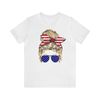 All American Girl Blonde Graphic Tee 4th of July Mom Messy Bun Tshirt Independence Women's Freedom Shirt USA Flag Red White Blue Live Free - 3.jpg