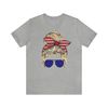All American Girl Blonde Graphic Tee 4th of July Mom Messy Bun Tshirt Independence Women's Freedom Shirt USA Flag Red White Blue Live Free - 5.jpg