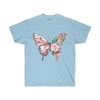 Butterfly Flower T-Shirt for Her Floral Tee Pastel Garden Tshirt Feminine Artsy Design Nature Lover Shirt Pink Floral Graphic Tee Live Free - 5.jpg