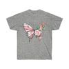 Butterfly Flower T-Shirt for Her Floral Tee Pastel Garden Tshirt Feminine Artsy Design Nature Lover Shirt Pink Floral Graphic Tee Live Free - 7.jpg