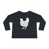 TODDLER 2T - 6T Wildflower Chickens Long Sleeves Shirt for Little Chicken Lover Baby Floral Chicken Farm Life Sleeves Toddler Big Chicken - 4.jpg