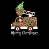 Santa Claus Fire Truck Leopard Print Gift Merry Christmas T-Shirt.jpg