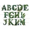 Spruce Branch Alphabet Clipart. Cozy Winter letters for Christmas invitations letters A, B, C, D, E, F, G, H, I, J, K, L, M. Forest alphabet letters