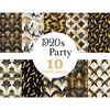1920s Party Papers. Black and Gold Foil Art Deco Digital Paper, Flapper Seamless Patterns, retro wedding invitation paper, birthday party seamless pattern, New