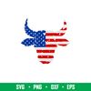 Distressed American Flag Bull, Distressed American Flag Bull Svg, 4th of July Svg, Patriotic Svg, Independence Day Svg, USA Svg,Png, eps, dxf file.jpeg