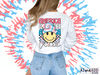Retro 4th of July smiley png for sublimation, America vibes png, retro smiley face beanie png, digital download, front and back design - 4.jpg