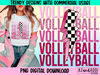 Retro volleyball png, volleyball lightning bolt, checkered volleyball, game day volleyball, volleyball sublimation design, volleyball mom - 1.jpg