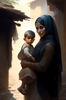 Portrait  of Yemeni mother holding her baby in the.jpg