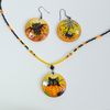 Round earrings and a merry Halloween pendant. Hand - painted . Costume Jewelry Set (3).jpg