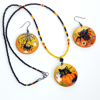 Round earrings and a merry Halloween pendant. Hand - painted . Costume Jewelry Set (1).jpg