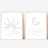 Sun and Moon set of 2 prints
