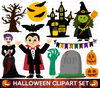 Halloween Clipart Set, Halloween PNG, Cute Halloween Clipart Set, Witch PNG, Vampire PNG, Halloween Decorations, Stickers, Sublimation Files - 1.jpg