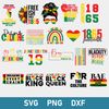 Juneteenth Bundle Svg, Juneteenth Vibes Only Black Woman Afro 1865 Freedom Day Svg, Freedom Day Svg, Png Dxf Eps File.jpg