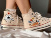 Embroidered Converse High TopsCustom Converse PetFloral ConverseEmbroidered ConverseGarden Of Sunflowers And Daisies And LizardsGifts - 5.jpg