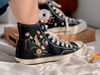 Embroidered ConverseConverse Flower And PetCustom Converse Bird And FlowerEmbroidered Converse GerberaFlower Girl ShoesFloral Converse, - 4.jpg