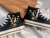 Embroidered ConverseConverse Flower And PetCustom Converse Bird And FlowerEmbroidered Converse GerberaFlower Girl ShoesFloral Converse, - 6.jpg