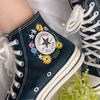 Embroidered ConverseConverse High TopsCustom Colorful Chrysanthemum GardenEmbroidered SneakersConverse Chuck Taylor 1970s Embroidery, - 3.jpg