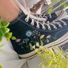 Embroidered ConverseConverse High TopsCustom Colorful Chrysanthemum GardenEmbroidered SneakersConverse Chuck Taylor 1970s Embroidery, - 4.jpg
