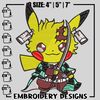 Pikachu Tanjiro embroidery design