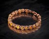 agate beads yellow copper wire wrapped bracelet bangle for woman  handmade jewelry (5).jpeg