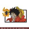 Luffy fire embroidery design, One piece embroidery, Anime design, Embroidery shirt, Embroidery file, Digital download.jpg