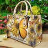 Butterfly Sunflower Leather Bag,Women Leather Handbag,Crossbody Bag,Personalized Leather bag,Shoulder Handbag,Handmade bag, teacher handbag - 1.jpg