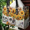 Sunflower Skull Butterfly Leather Bag,Day Of The Dead Handbag, Women Skull Handbag,Leather bag,Love Skull bones ,Skull Handbag,Handmade Bag - 3.jpg