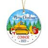 2023 Personalized Construction Truck Bulldozer Christmas Tree Ornament, Bulldozer Ornament Xmas Gifts for Family Friends Boys Kids, - 2.jpg