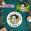 Custom Dog Photo Frame Ornament, 2023 Memorial Ornamens, Paw Prints Pet Gifts, Sympathy Remembrance Gifts for Loss of Dog Cat Pet, Xmas Gift - 1.jpg