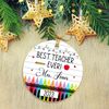 Personalized Crayon Teacher Christmas Ornament, Christmas Gift for Teachers, Christmas Bauble 2023, Xmas Tree Hanging, Teacher Appreciation - 3.jpg