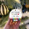 Personalized Crayon Teacher Christmas Ornament, Christmas Gift for Teachers, Christmas Bauble 2023, Xmas Tree Hanging, Teacher Appreciation - 5.jpg