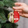 Personalized Dog Photo Frame Ornament Christmas 2023, Picture Joy & Love Woof Christmas Ornament, Customized Photo Dog Ornaments Gift - 5.jpg