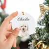 Watercolor Dog Photo Custom Ornament, Cat Photo Ceramic Ornament, Pet Portrait Ornament, Dog Mom Gift, Christmas Gift, Dog Lover Gift - 2.jpg