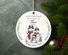 Personalised First Christmas As A Family Of Three Snowman Ceramic Ornament Home Decor Christmas Round Ornament - 1.jpg