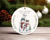 Personalised First Christmas As A Family Of Three Snowman Ceramic Ornament Home Decor Christmas Round Ornament - 4.jpg